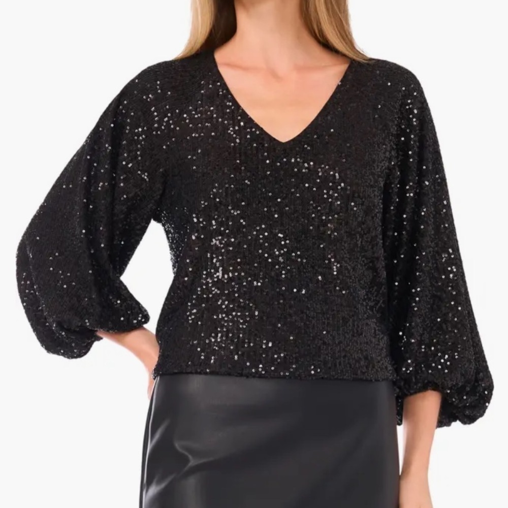 NWOT Sequin Balloon Sleeve Top
Vince Camuto